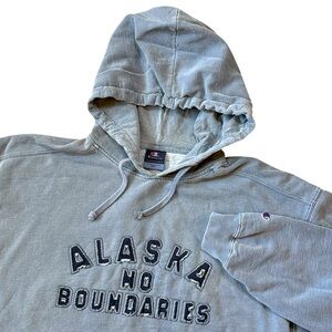 Champion Alaska Hoodie Pullover Weathered Classic Blue Cotton No Boundaries XXL
